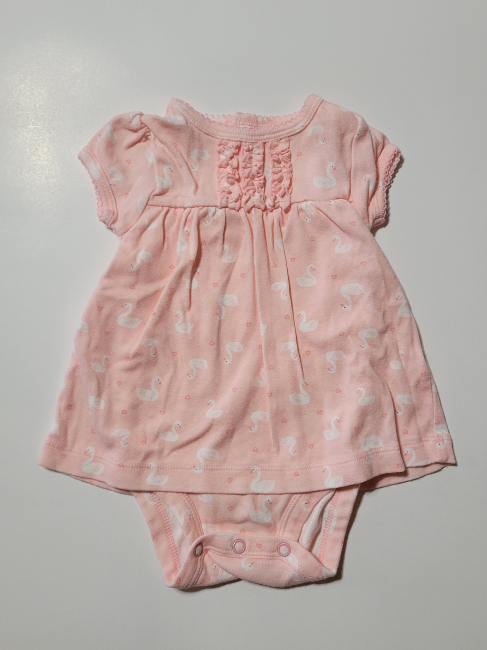 Carter’s Just One You Baby Girl Swan Dress Bodysuit Pink Size 3M